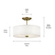 Shailene 14" 3-Light Round Semi Flush