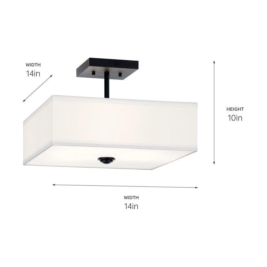 Shailene 14" 3-Light Square Semi Flush