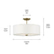 Shailene 18" 3-Light Round Semi Flush