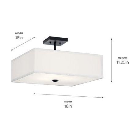 Shailene 18" 3-Light Square Semi Flush