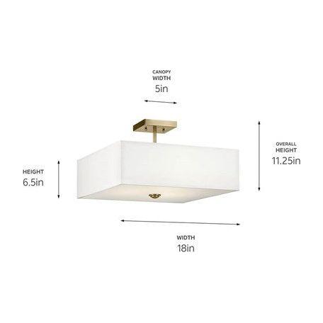 Shailene 18" 3-Light Square Semi Flush