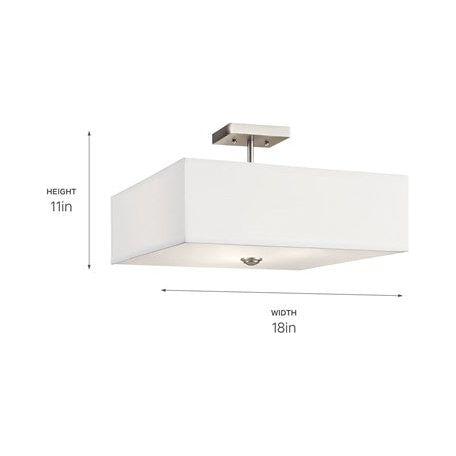 Shailene 18" 3-Light Square Semi Flush