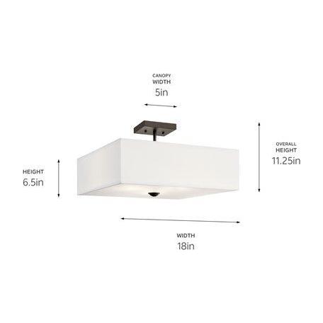 Shailene 18" 3-Light Square Semi Flush