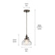 Avery 8.5" 1-Light Bell Mini Pendant