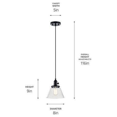 Avery 9" 1-Light Cone Mini Pendant