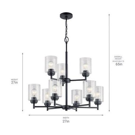 Winslow 27" 9-Light 2-Tier Chandelier