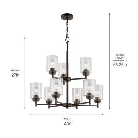 Winslow 27" 9-Light 2-Tier Chandelier