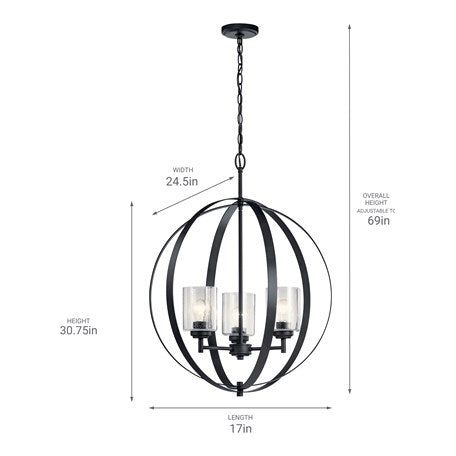 Winslow 24.5" 3-Light Chandelier