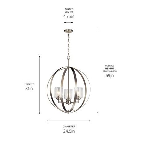 Winslow 24.5" 3-Light Chandelier