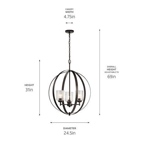 Winslow 24.5" 3-Light Chandelier