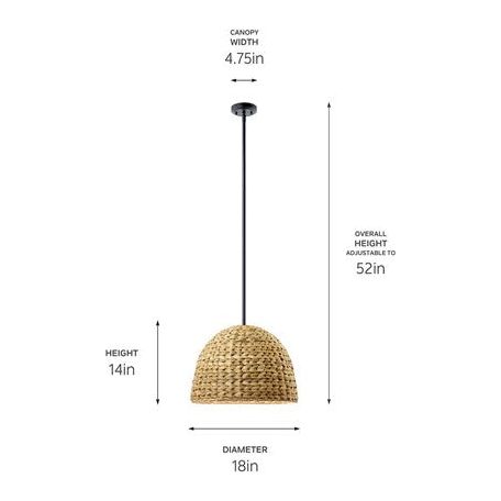 Raffiana 14" 1-Light Pendant