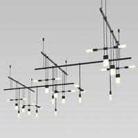 Suspenders 36" 5-Bar Zig Zag with Etched Chiclet Luminaire Combo
