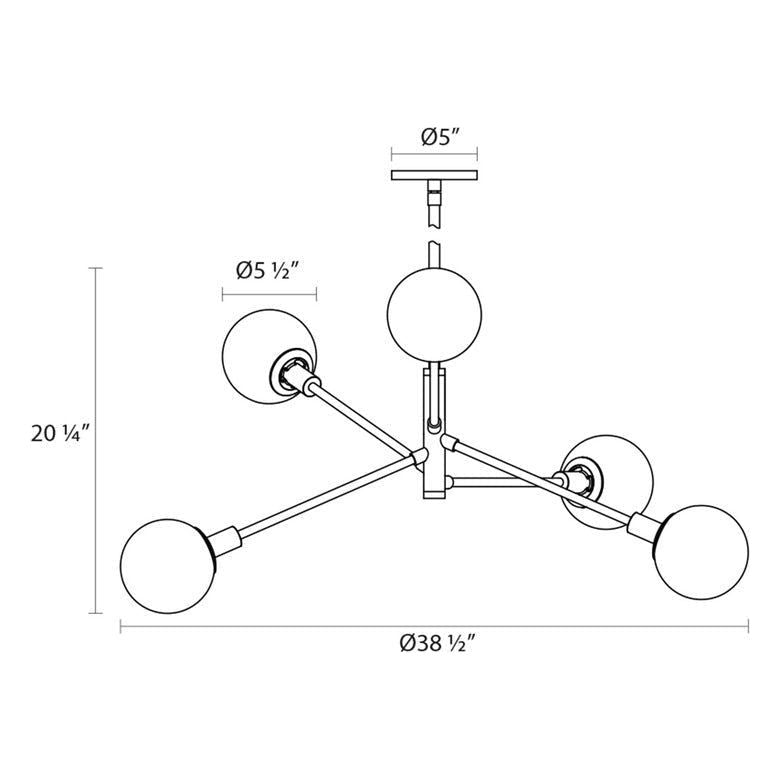 Orb Vectors 5-Light Pendant