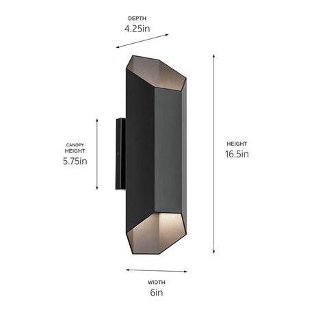 Estella 16.5" LED 2-Light Outdoor Wall Light