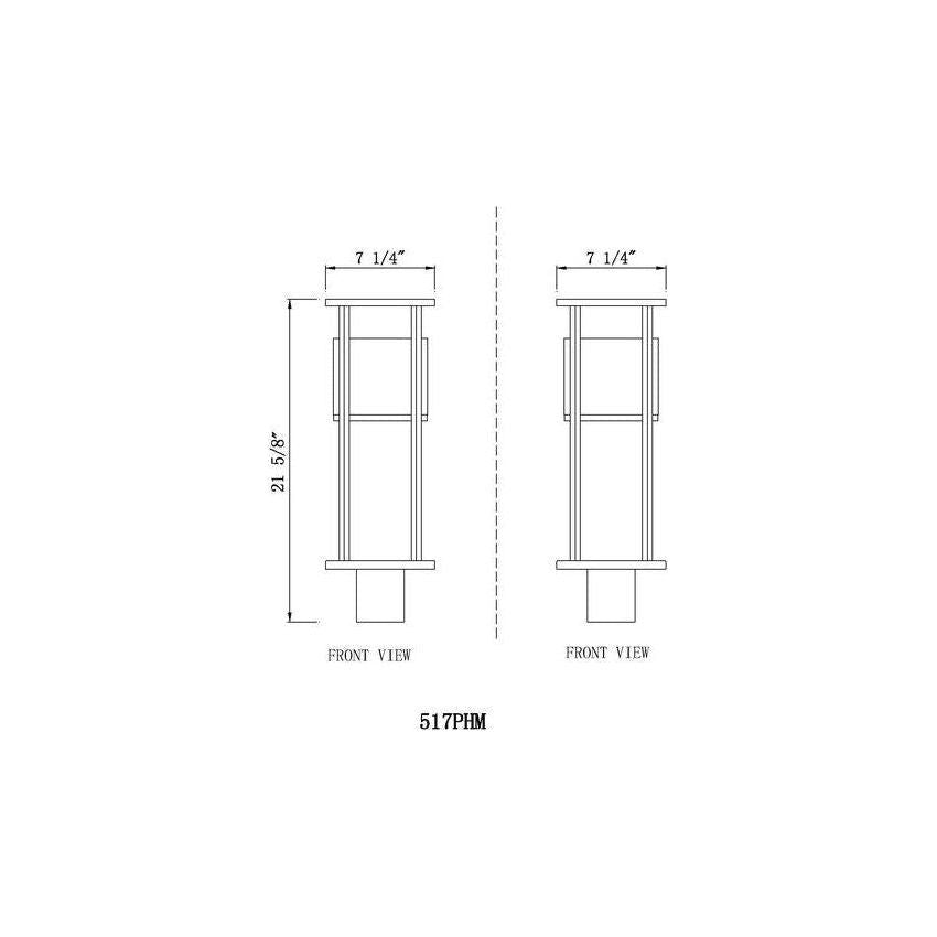 Luca 1-Light 21.75" Outdoor Post Mount Fixture