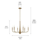 Kichler - Deela 28" 6-Light Chandelier - Lights Canada