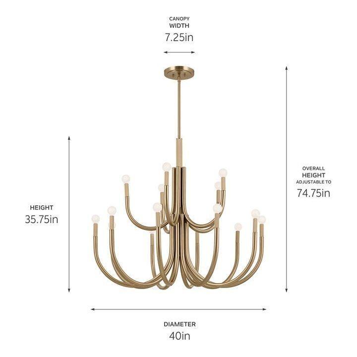 Kichler - Odensa 40" 15-Light Chandelier - Lights Canada