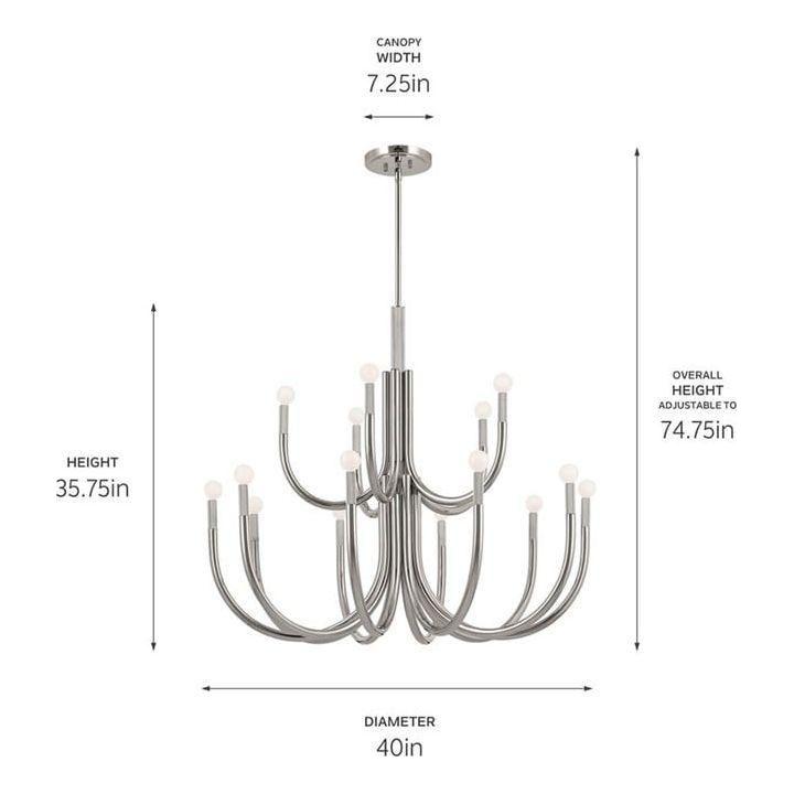 Kichler - Odensa 40" 15-Light Chandelier - Lights Canada
