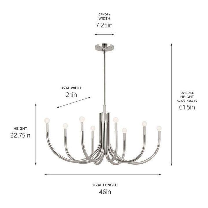 Kichler - Odensa 46" 8-Light Oval Chandelier - Lights Canada