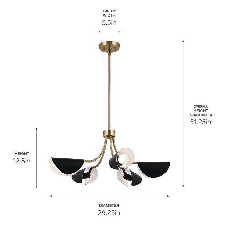 Kichler - Arcus 29.25" 5-Light Chandelier / Semi Flush Mount (Convertible) - Lights Canada