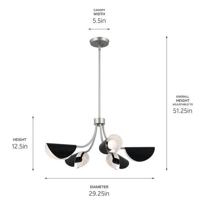 Kichler - Arcus 29.25" 5-Light Chandelier / Semi Flush Mount (Convertible) - Lights Canada