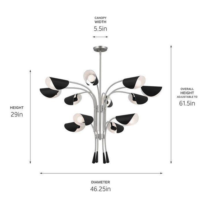 Kichler - Arcus 46.25" 12-Light Chandelier - Lights Canada