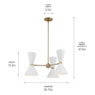 Kichler - Phix 30.75" 6-Light Chandelier - Lights Canada