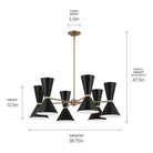 Kichler - Phix 38.75" 12-Light Chandelier - Lights Canada