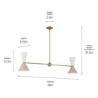 Kichler - Phix 48" 4-Light Linear Chandelier - Lights Canada