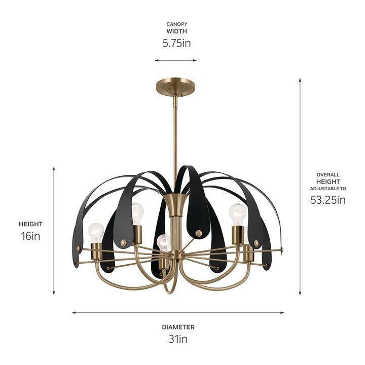 Kichler - Petal 31" 5-Light Chandelier - Lights Canada