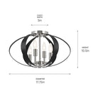 Kichler - Cecil 17.75" 4-Light Oval Flush Mount - Lights Canada