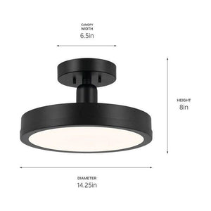 Kichler - Riu 14.25" 1-Light LED Semi Flush Mount - Lights Canada