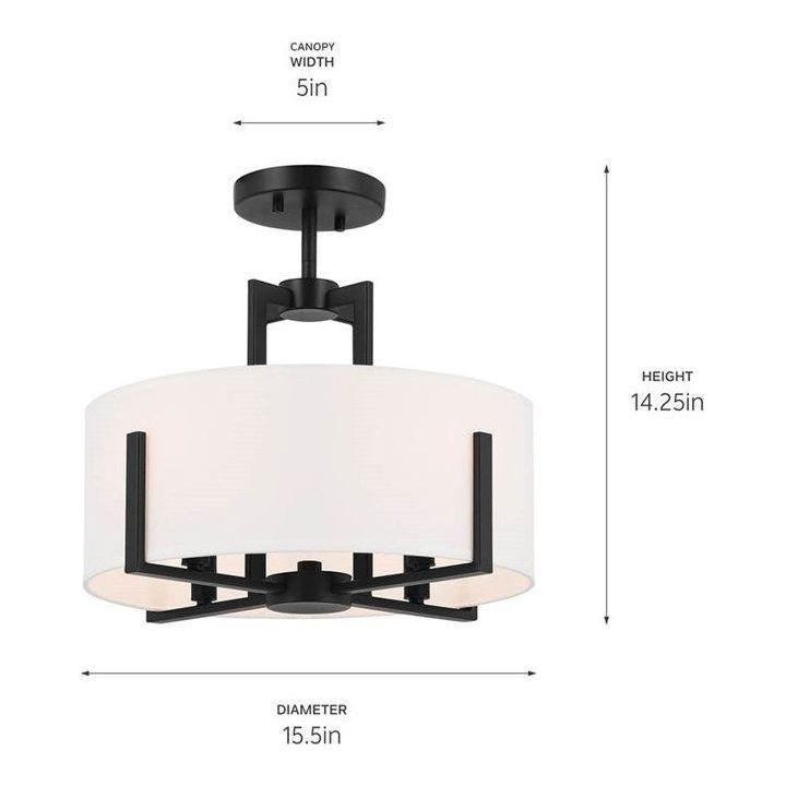 Kichler - Malen 15.5" 4-Light Semi Flush Mount / Pendant (Convertible) - Lights Canada