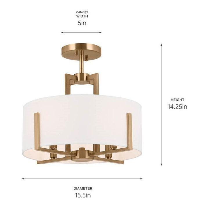 Kichler - Malen 15.5" 4-Light Semi Flush Mount / Pendant (Convertible) - Lights Canada