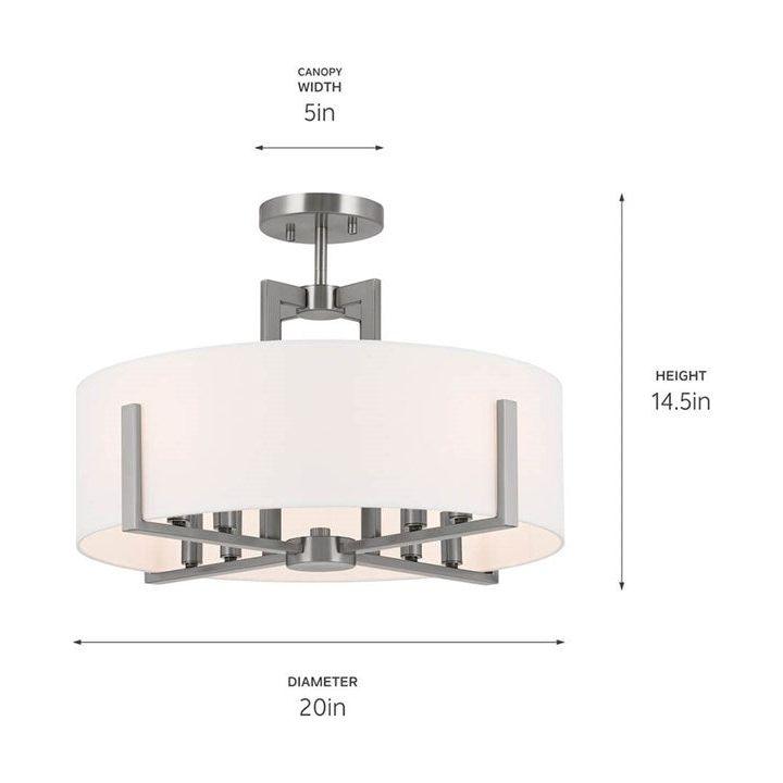 Kichler - Malen 20" 8-Light Semi Flush Mount / Pendant (Convertible) - Lights Canada