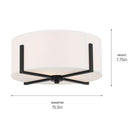Kichler - Malen 15.5" 2-Light Flush Mount - Lights Canada