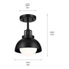 Kichler - Niva 11.25" 1-Light Semi Flush Mount / Pendant (Convertible) - Lights Canada