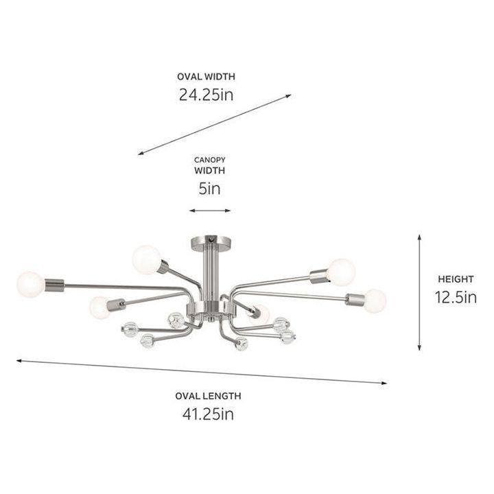 Kichler - Ocala 41.25" 6-Light Flush Mount - Lights Canada