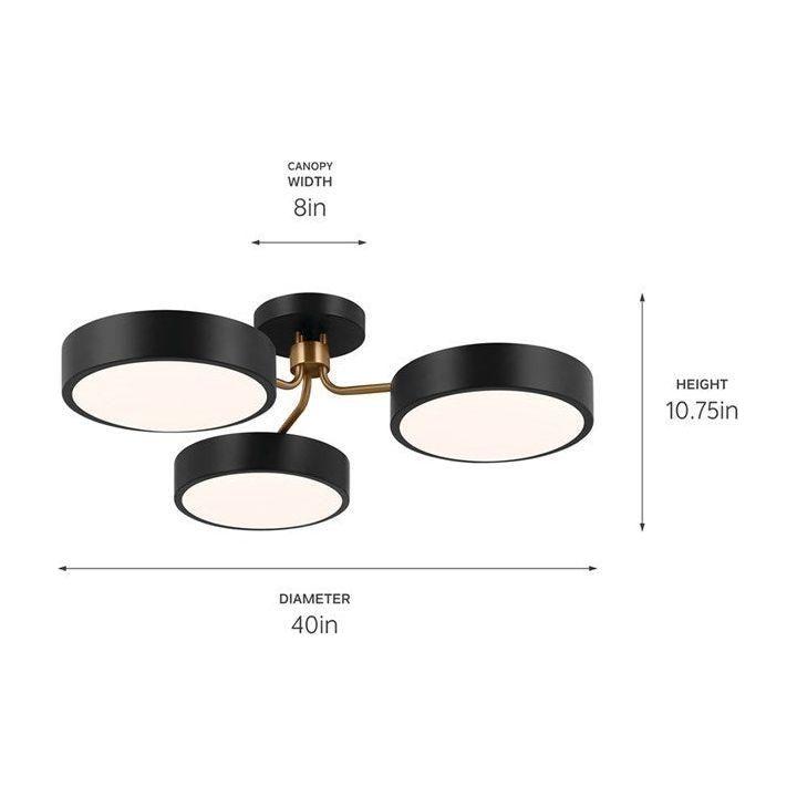 Kichler - Sago 40" 3-Light Semi Flush Mount - Lights Canada