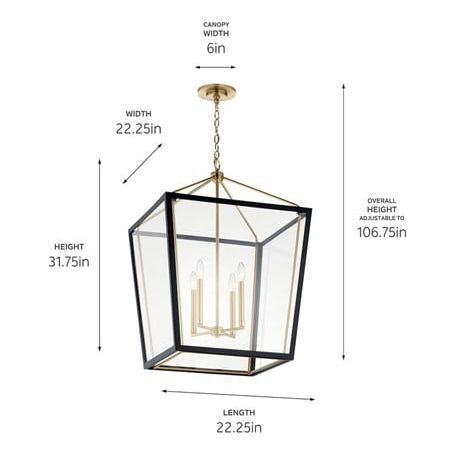 Delvin 31.75" 4-Light Foyer Pendant