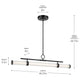 Riven 48.25" LED 1-Light Linear Chandelier