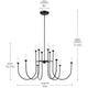 Moraine 50" LED 12-Light 2-Tier Chandelier