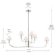 Eadie 51.5" 6-Light Chandelier