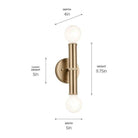 Kichler - Torche 9.75" 2-Light Wall Sconce - Lights Canada