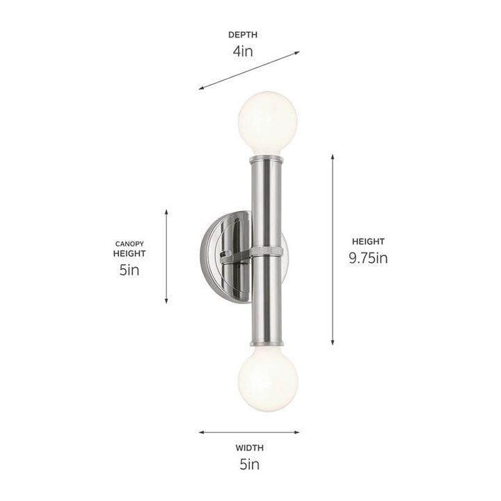 Kichler - Torche 9.75" 2-Light Wall Sconce - Lights Canada