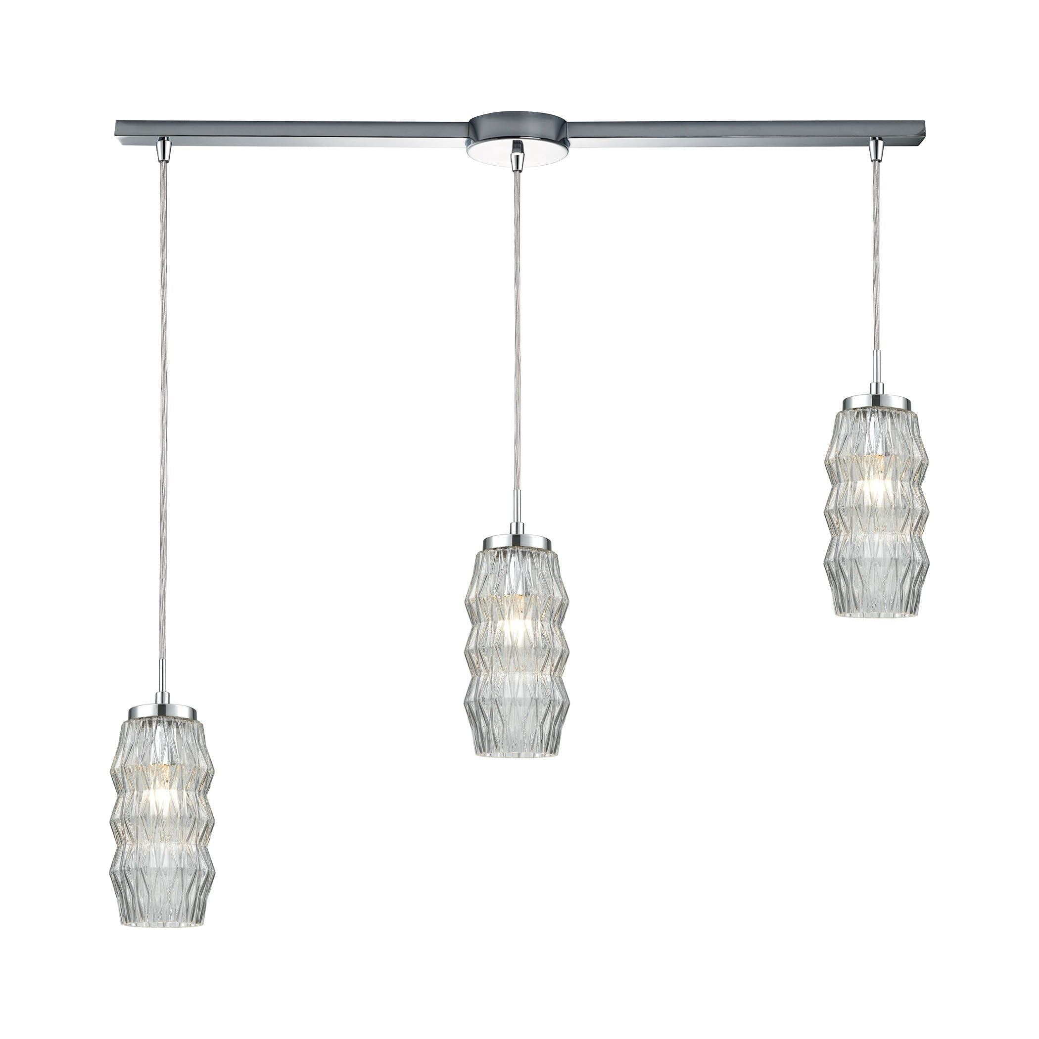 Zigzag 38" Wide 3-Light Linear Pendant