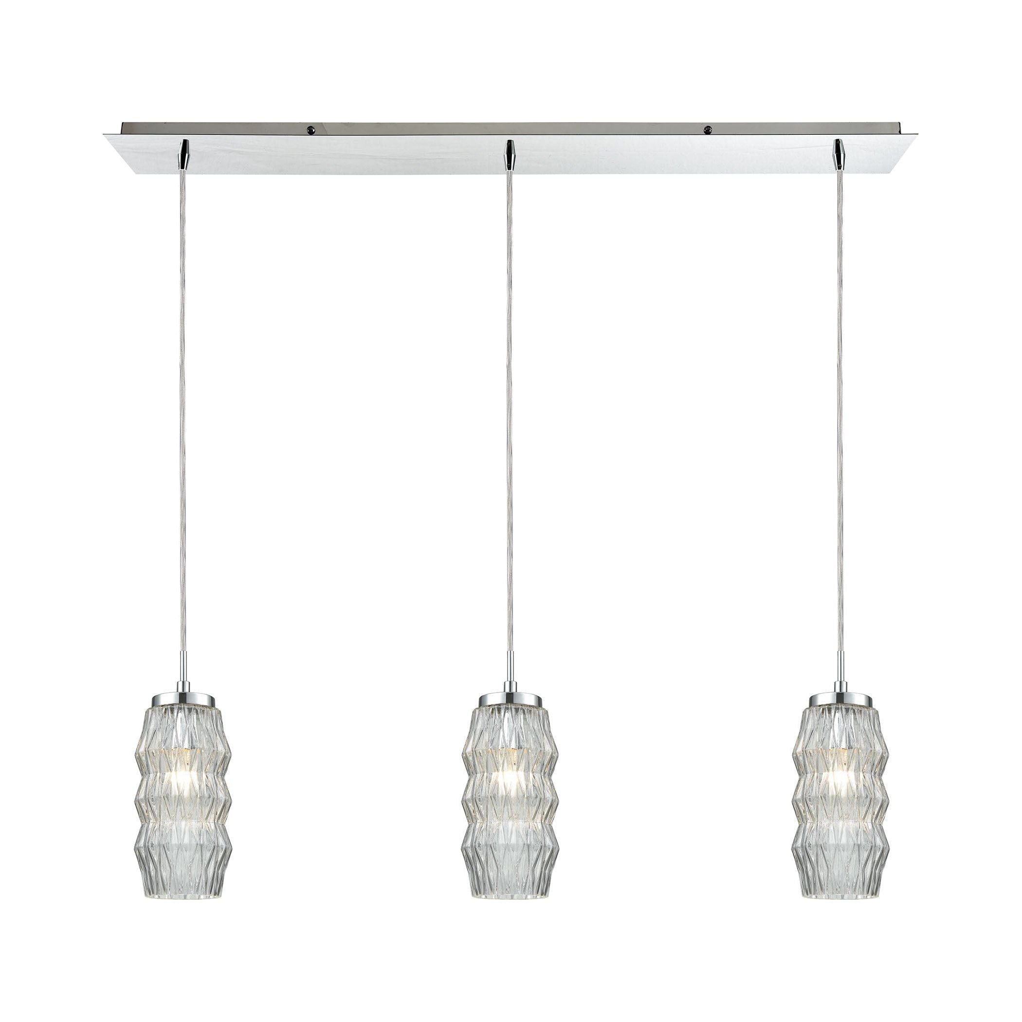 Zigzag 36" Wide 3-Light Linear Pendant