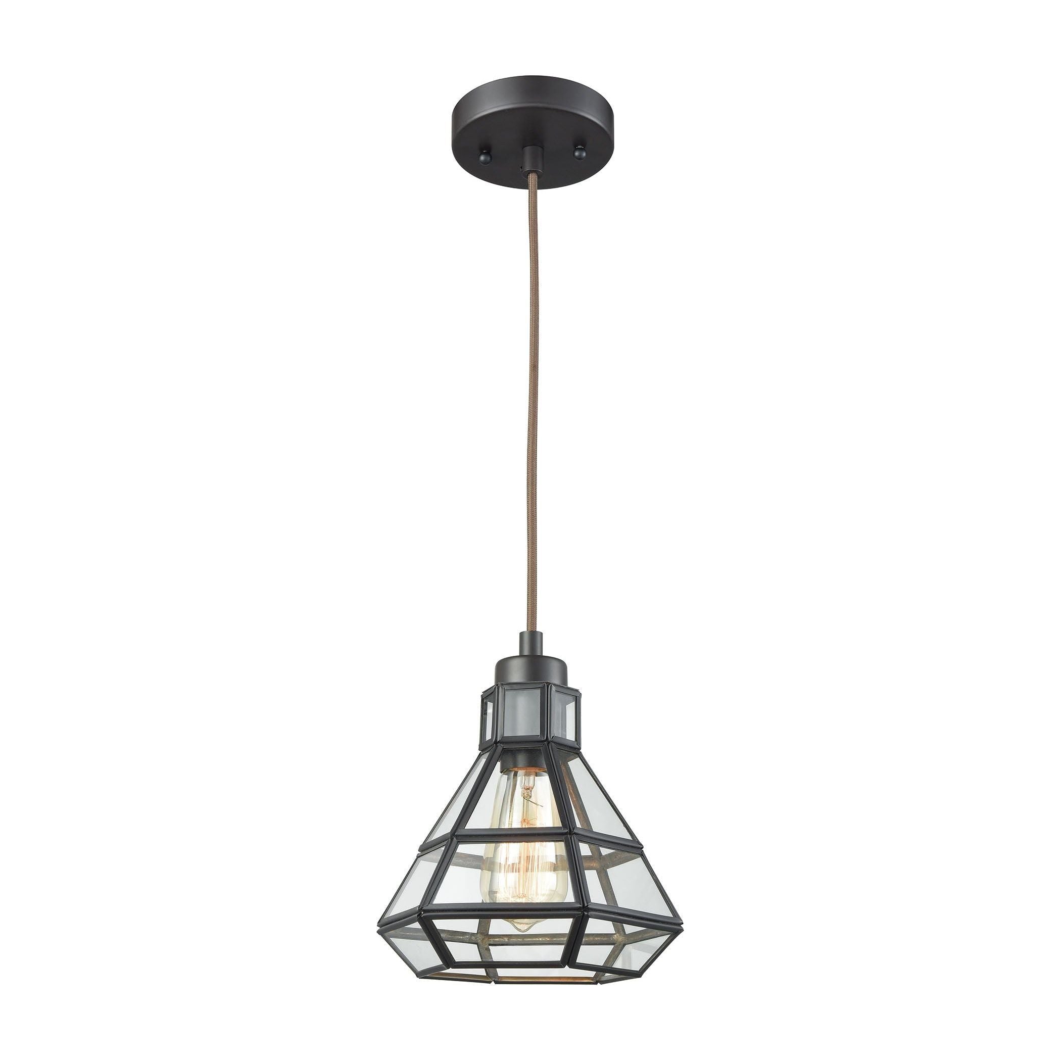 Window Pane 8" Wide 1-Light Mini Pendant