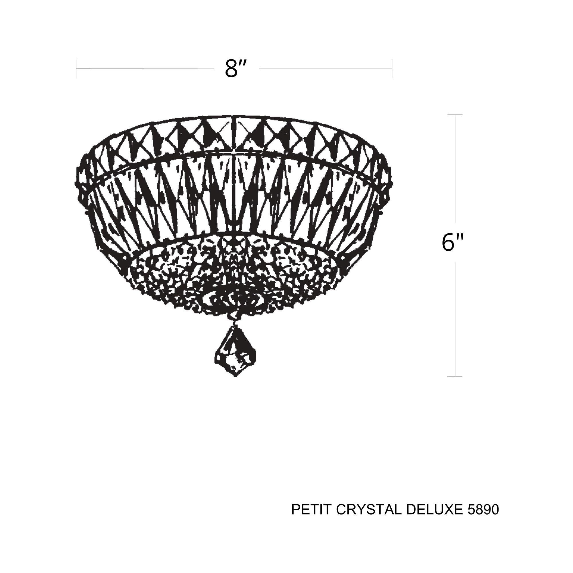Petit Crystal Deluxe 3-Light Flush Mount