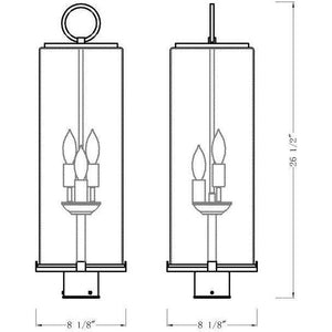 Z-Lite - Sana 3-Light Outdoor Post Light - Lights Canada